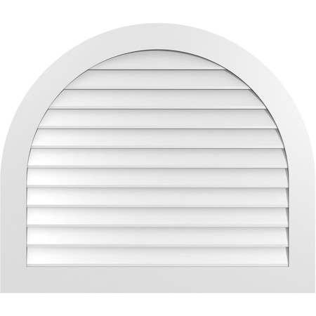 Ekena Millwork Round Top Surface Mount PVC Gable Vent: Non-Functional, w/ 3-1/2"W x 1"P Standard Frame, 42"W x 36"H GVPRT42X3601SN
